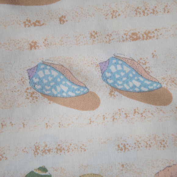 Vintage 1982 J. P. Stevens Coastal Sea Shell Full Fitted & Flat Sheet Set - Picture 4 of 9